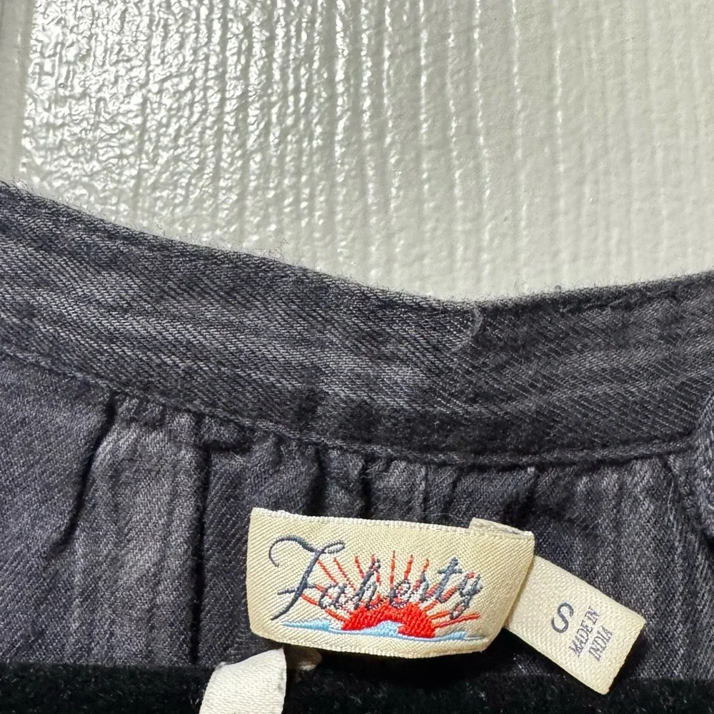 Faherty Navy Plaid Long Sleeve Top - Picture 7 of 10